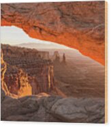 Mesa Arch Sunrise 5 - Canyonlands National Park - Moab Utah Wood Print