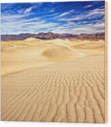 Mesquite Flat Sand Dunes In Death Valley Wood Print