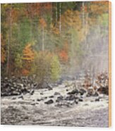 Michigamme Falls Autumn Colors Wood Print