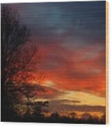 Mid-january Sunset Wood Print