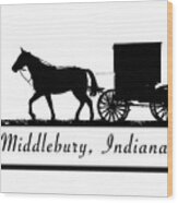 Middlebury Indiana T-shirt Design Wood Print