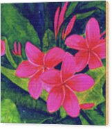 Midnight Plumeria Flower #61 Wood Print