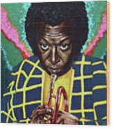 Miles Davis Wood Print