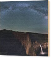 Milky Way Arch Over Palouse Falls Wood Print