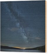 Milky Way Over Hemlock Lake Wood Print