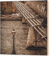 London, England - Millennium Bridge Wood Print