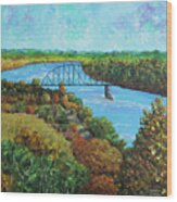 Missouri River Crossing Wood Print