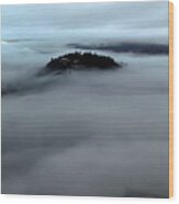 Misty Landscape Wood Print