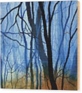 Misty Woods - 3 Wood Print
