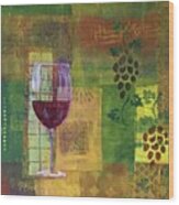 Mixed Media Painting Wine Wood Print