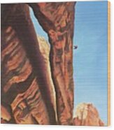 Moab Arch Rappel Wood Print