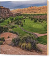 Moab Desert Canyon Golf Course At Sunrise Wood Print
