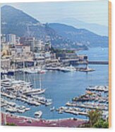 Monaco Panoramic Wood Print