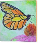 Monarch Butterfly Closeup Wood Print
