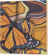 Monarch Flight Wood Print