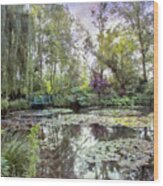 Monet's Water Garden Wood Print