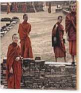5 Monks Of Ayutthaya Wood Print