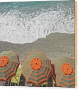 Monterosso Umbrellas Wood Print