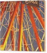 Moon And The Ferris Wheel Wood Print