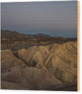 Moon Over Death Valley Wood Print