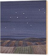 Moonlight And School Wood Print