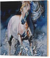 Moonlit Gallop Wood Print