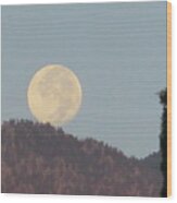 Moonset 3 Wood Print