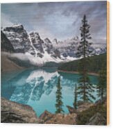 Moraine Lake In The Canadian Rockies Wood Print