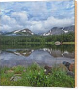 Morning Clouds Over Brainard Lake Wood Print