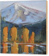 Morning Light Mountain Landscape Painting Wood Print