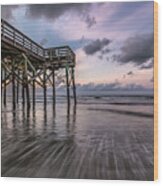 Morning Rush Isle Of Palms Wood Print