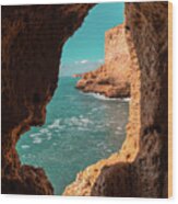 Mother Natures Art - Fantabulous Rock Window With A View Wood Print