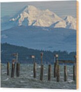 Mount Baker From Anacortes Wood Print