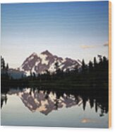 Mount Shuksan From Picture Lake North Cascades Washington Wood Print