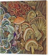 Mushroom Fairy Wood Print