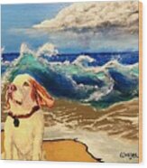 My Dog And The Sea #1 - Beagle Wood Print