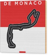My Grand Prix De Monaco Minimal Poster Wood Print