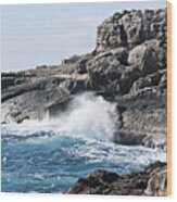 Brave Sea In Menorca North Shore - My Little Home In Paradise Wood Print