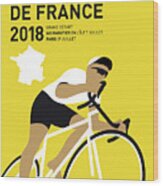 My Tour De France Minimal Poster 2018 Wood Print