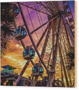 Myrtle Beach Skywheel Wood Print