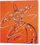 Mystic Dancer In Orange Wood Print