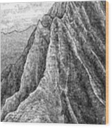 Na Pali Cliffs Black Wood Print