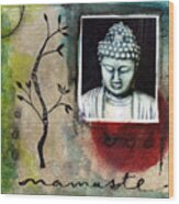 Namaste Buddha Wood Print