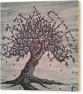 Namaste Love Tree Wood Print