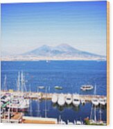 Naples And Vesuvius Wood Print