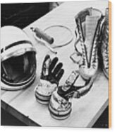 Nasa Mercury Suit Components Including Gloves Boots And Helmet Wood Print