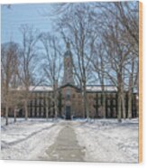 Nassau Hall In The Snow - Princeton University Wood Print