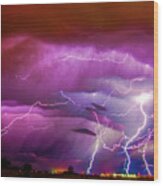 Nasty But Awesome Late Night Lightning 008 Wood Print