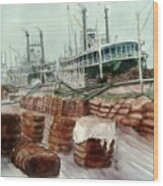 Natchez Cotton Docks Wood Print