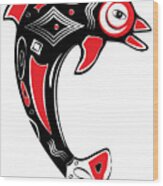 Native American Animal Dolphin Symbol Wood Print